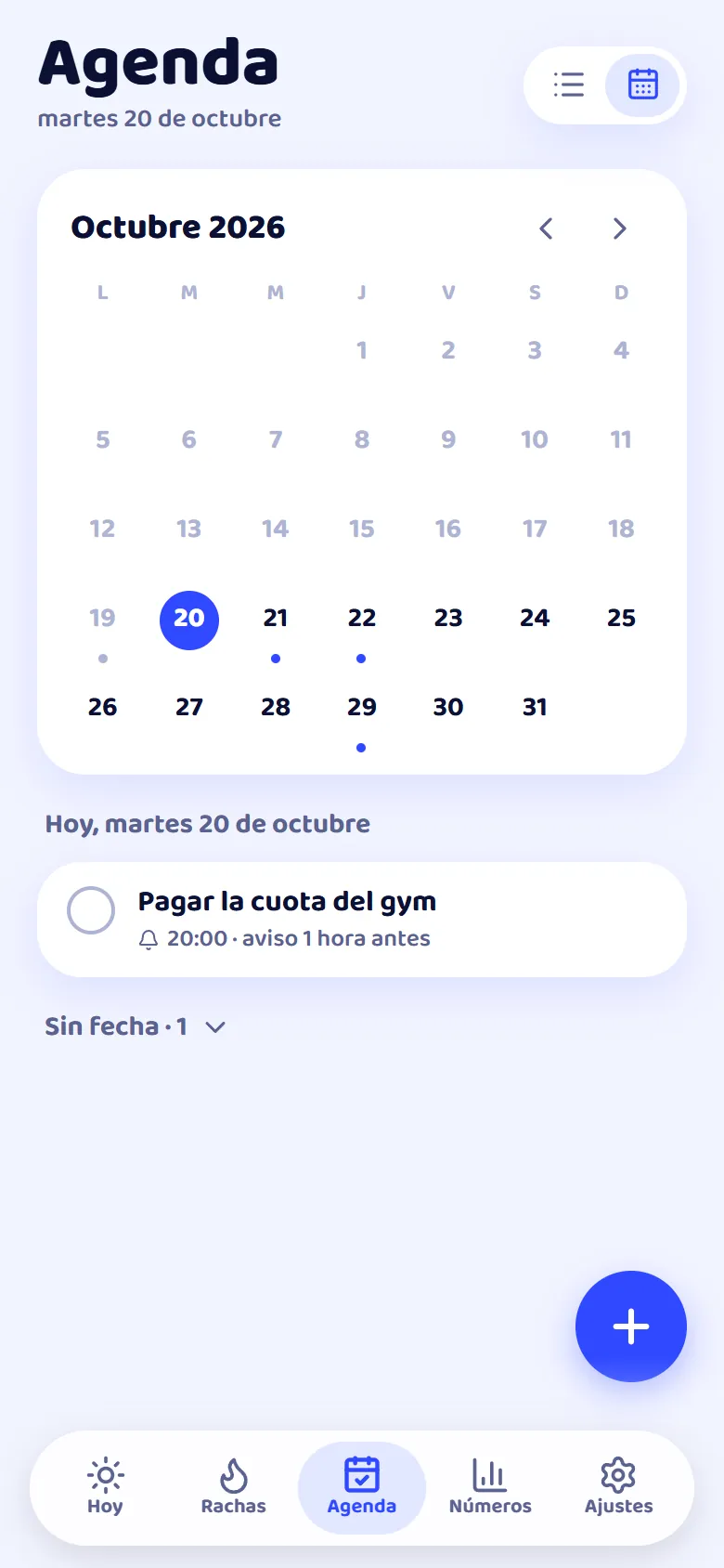 La Agenda por mes